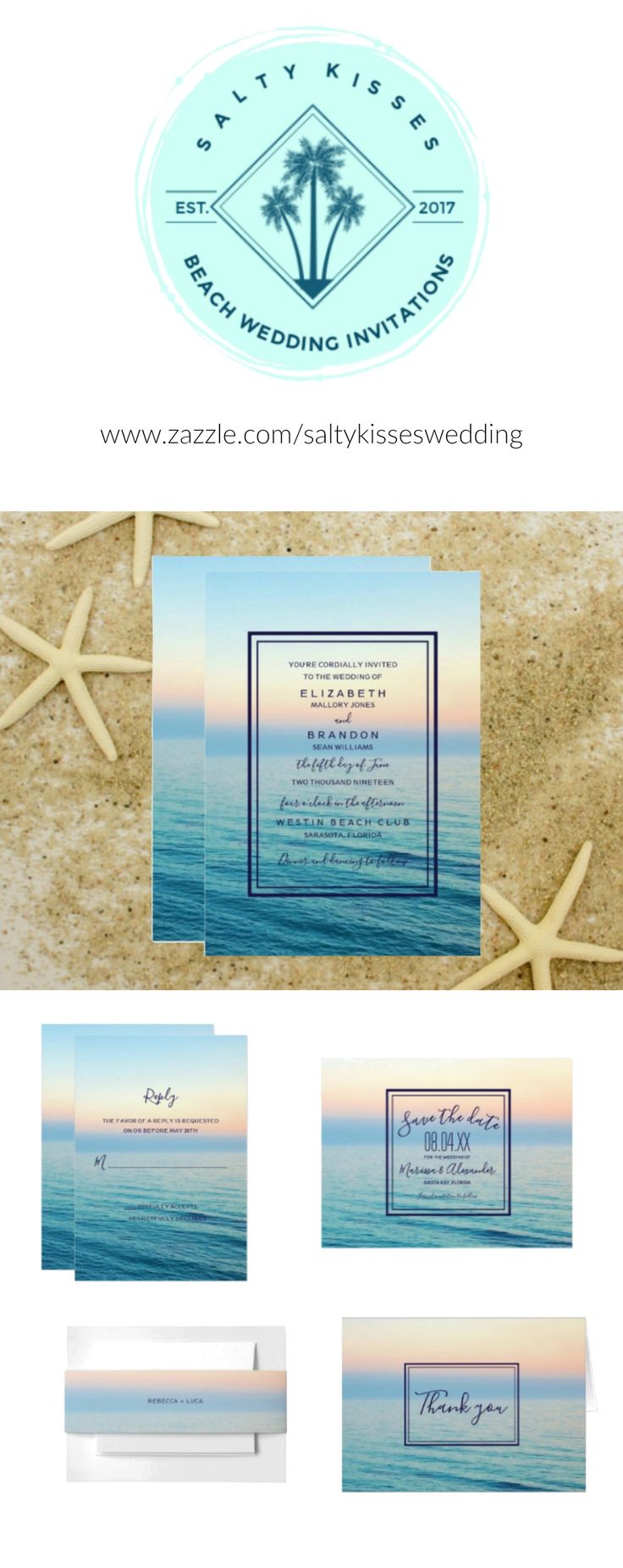 11 Best Starfish Beach Wedding Images On Pinterest Sunset Skies Beach Wedding Invitation Paper Products For Your Celebration 50