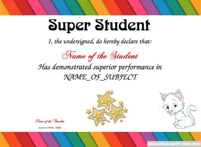Super Student Award Template Free To Customize Download Print And Email Hundreds Of Images To Award Email Template