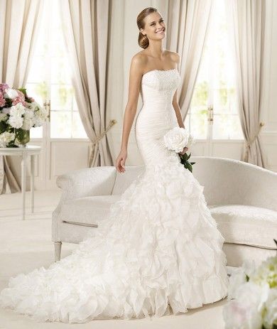 Trumpet Mermaid Strapless Chapel Train Ivory Wedding Dresses H5pn0124 Trumpet Mermaid Strapless Chapel Train Ivory Wedding Dresses H5pn0124