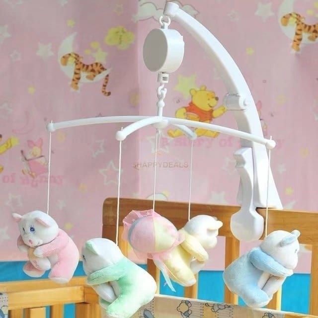 Rotary Baby Crib Mobile Bed Bell Toy Holder Arm Bracket Hanging Music Box White