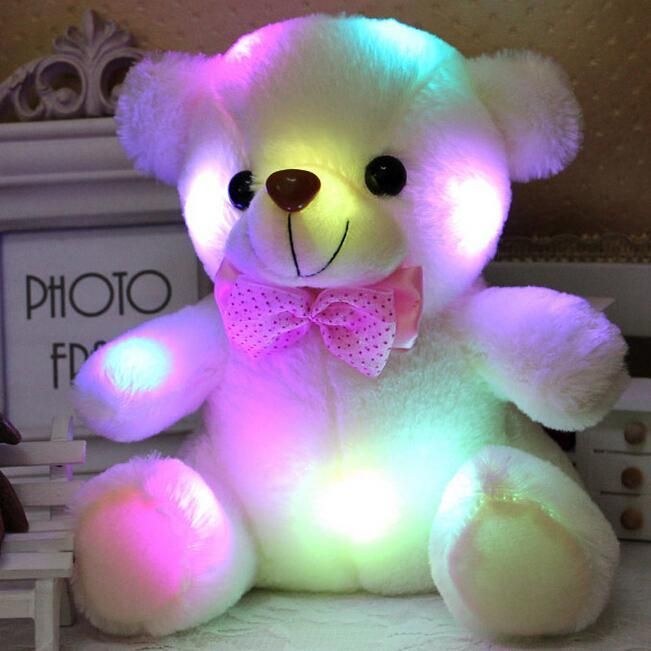 Cute Lovely Girls Toys Stuffed Bear LED Night Kids Baby Cool Christmas Xmas Gift