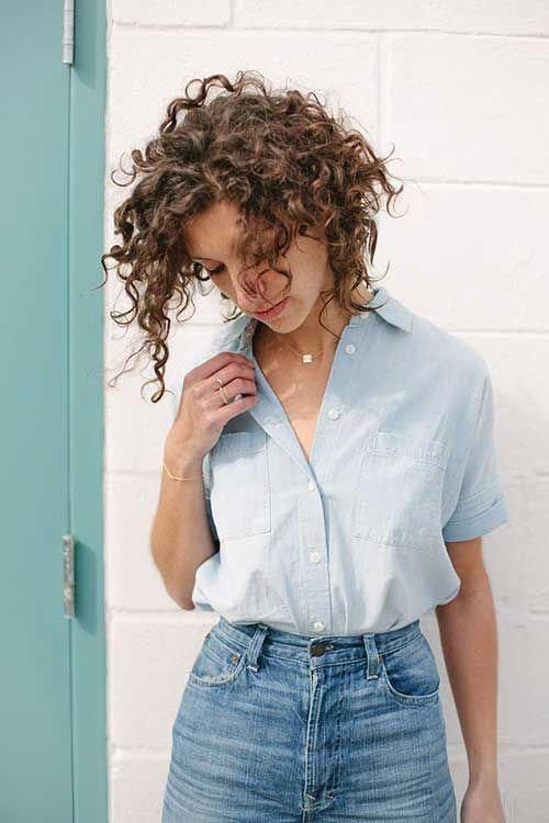 Black curly shorts messy