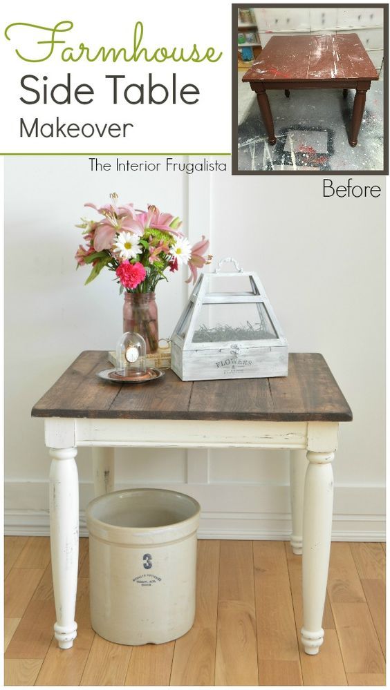 A Farmhouse Side Table Makeover A Farmhouse Side Table Makeover