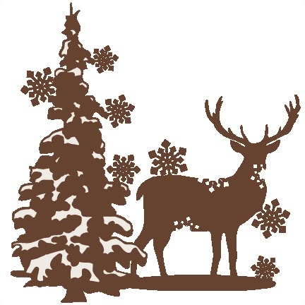 reindeer winter scene svg