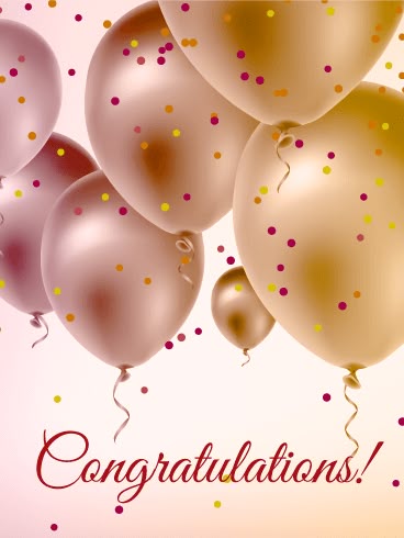 pearl color balloons congratulations card congratulations are in