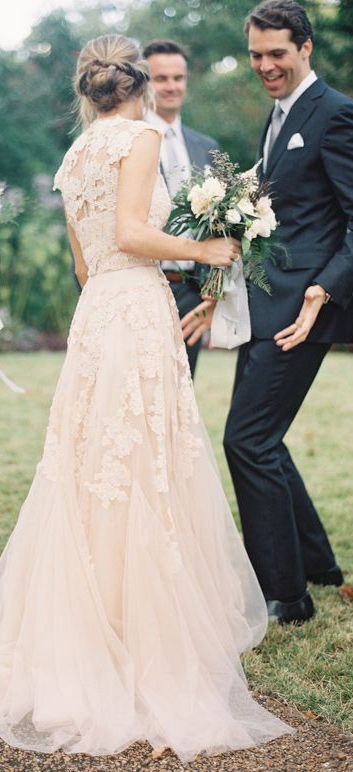 Blush Gown Reem Acra Wedding Dress And Bridal Bouquet Ideas Blush Gown Reem Acra Wedding Dress And Bridal Bouquet Ideas
