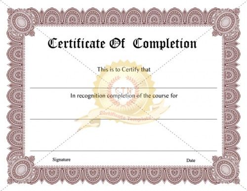 free training completion certificate templates