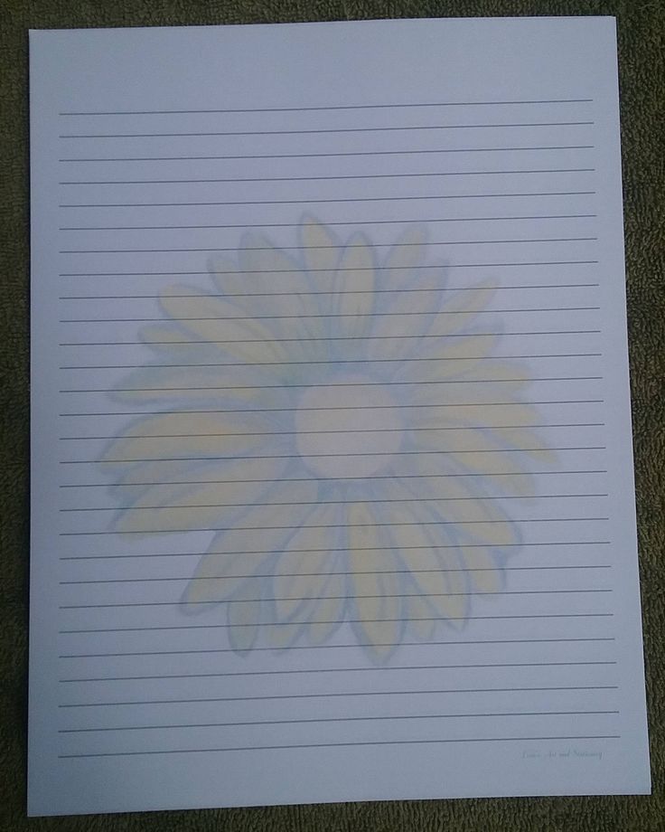 Stationery Letter Sheets / Lined Stationery Sheets / Sunflower Lined Stationery Sheets / Lined Writing Paper / Flower Writing Paper / Art by LoraArtandStationery on Etsy