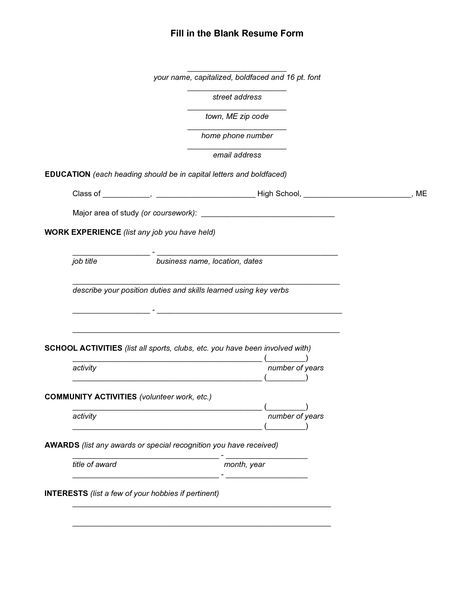 Blank Resume Template For High School Students - <a href="http://www.resumecareer.info/blank-resume-template-for-high-school-students-10/" rel="nofollow" target="_blank">www.resumecareer....</a>