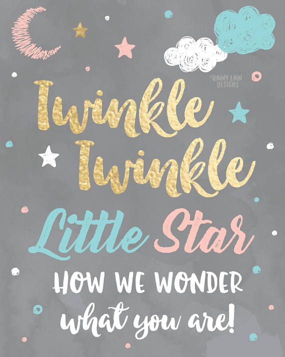 Gender Reveal Wall Art Printable Sign Twinkle Twinkle Little Star