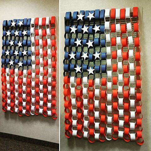DIY American Flag I made an American Flag out of paper rings. It looks