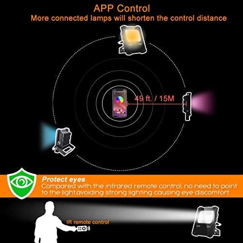 Led Flood Light 100w Equivalent Rgb Color Changing Outdoor Smart Floodlights Rgbw 2700k Warm White 16 Million Colors 20 Modes Grouping Timing Ip66 Waterp In 2022 Lights Led Flood Light 100w Equivalent Rgb, Led Flood Lights Rgb Color Changing 100w Equivalent Outdoor