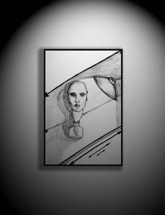 14 best my drawings sketches vector art photo colllages images genie in a bottle drawing vector abstract minimalist art black and white instant download human head