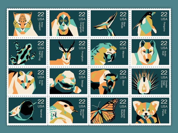Stamp design for endangered species Endangered species art
