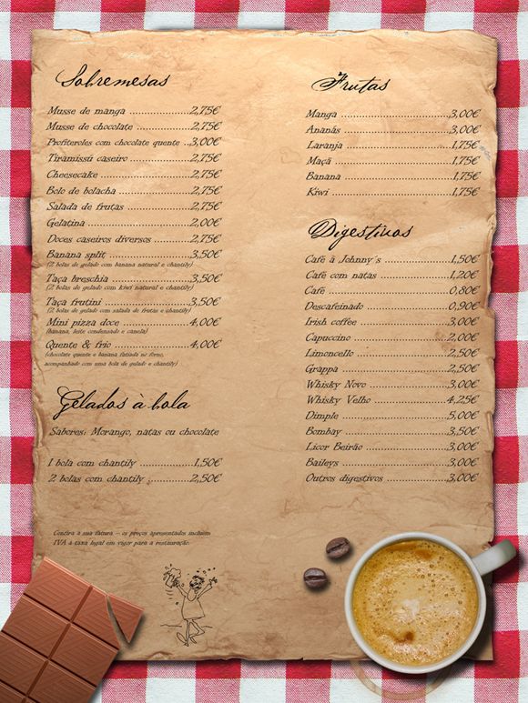 how to make a menu for a restaurant
