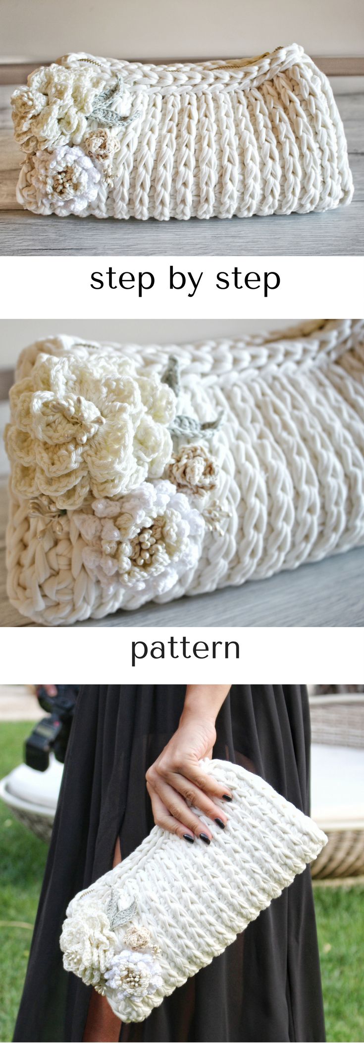 step-by-step crochet bag pattern perfect for a bride! Bridal zip clutch with lin… step-by-step crochet bag pattern perfect for a bride! Bridal zip clutch with lin…