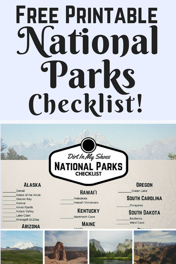 Cost-free Nationwide Parks Listing! Grime Inside My Sneakers Nationwide image relating to Printable National Park Checklist titled Free of charge Countrywide Parks Record! Filth Inside My Sneakers Countrywide