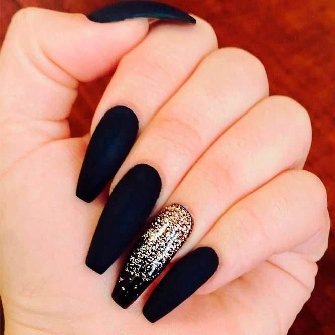 Nails Uñas Negras Mate Uñas Negras Con Brillo Uñas Negras