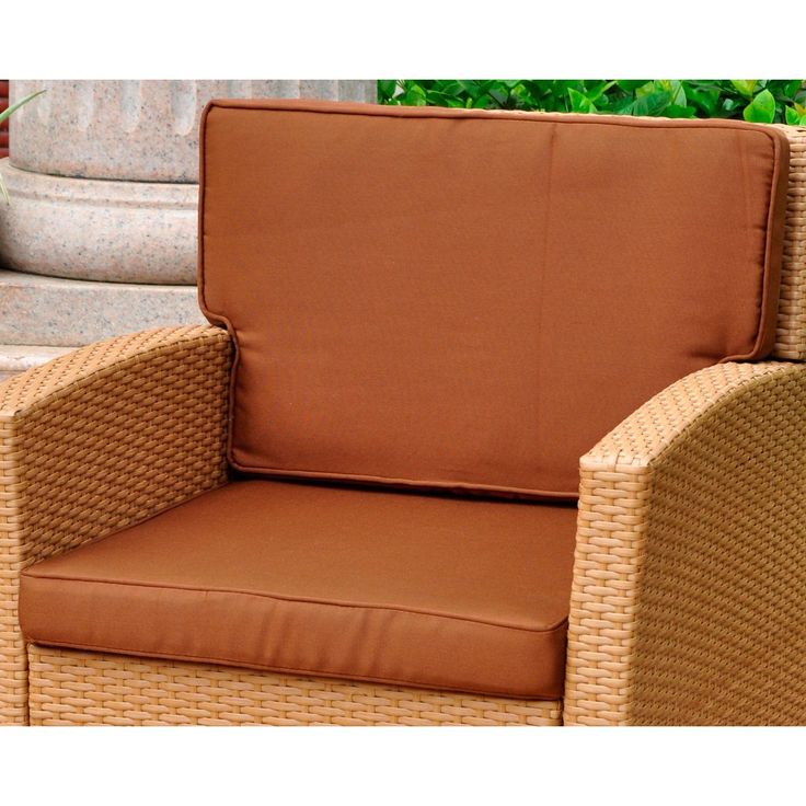Blazing Needles International Caravan Corded Replacement Cushions For Valencia Chair Set Of 2 Brown Polyester Outdoor Cushion