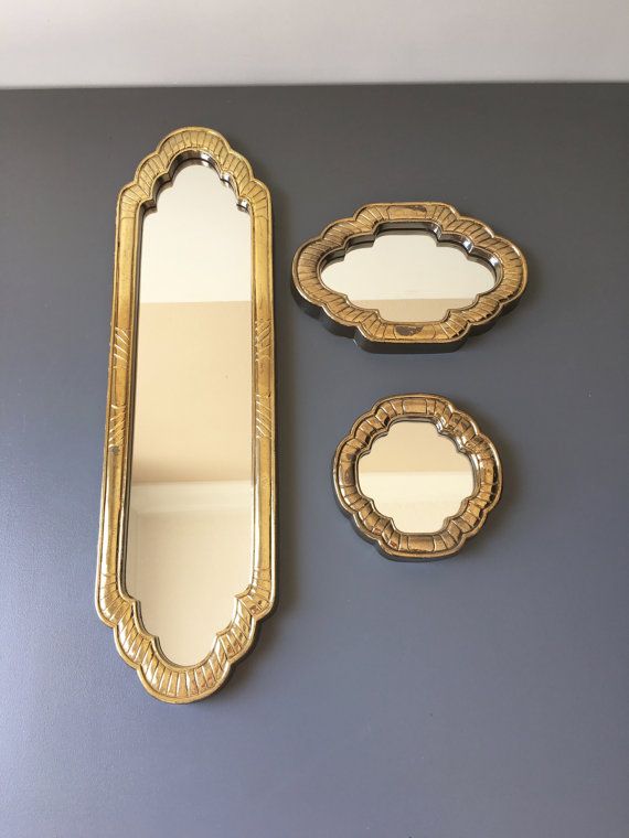 Vintage Small Gold Wall Mirror Set Of 3 Hollywood Regency Mirrors Vintage Small Gold Wall Mirror Set Of 3, Small Gold Wall Mirror Set