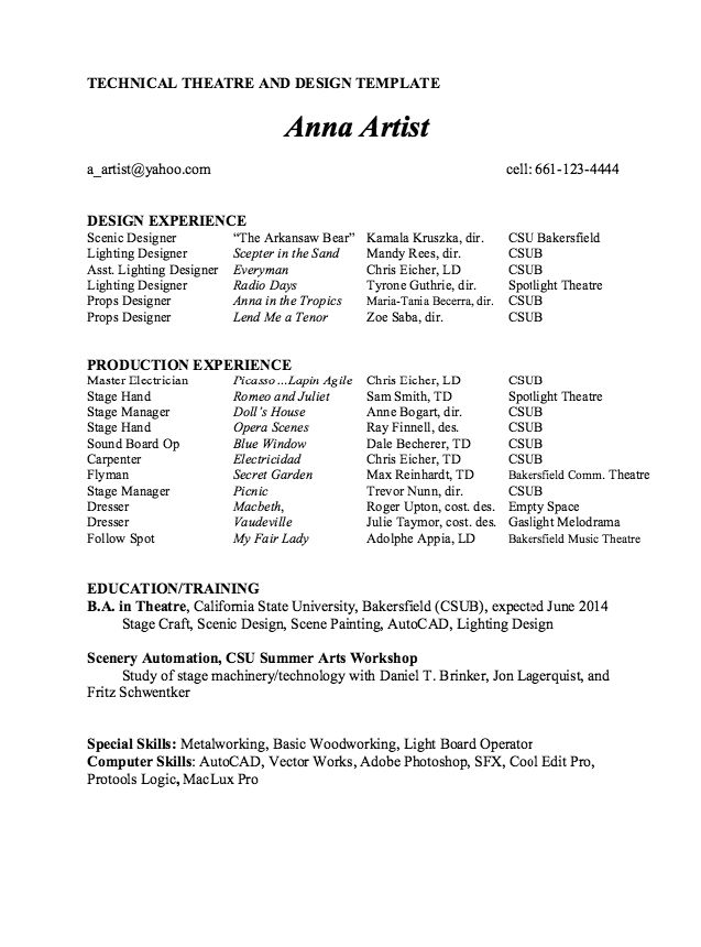 technical theater resume sle technical theatre and design resume template sle http technical theater resume sle technical theatre and design resume template sle http