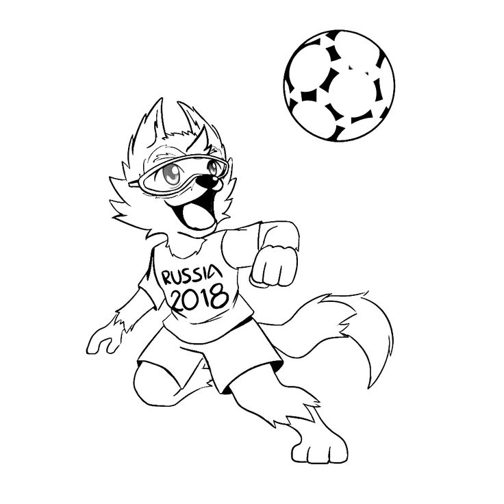 Download Leuk voor kids kleurplaatEen hoge bal op Zabivaka | Voetbal, Kleurplaten, Thema