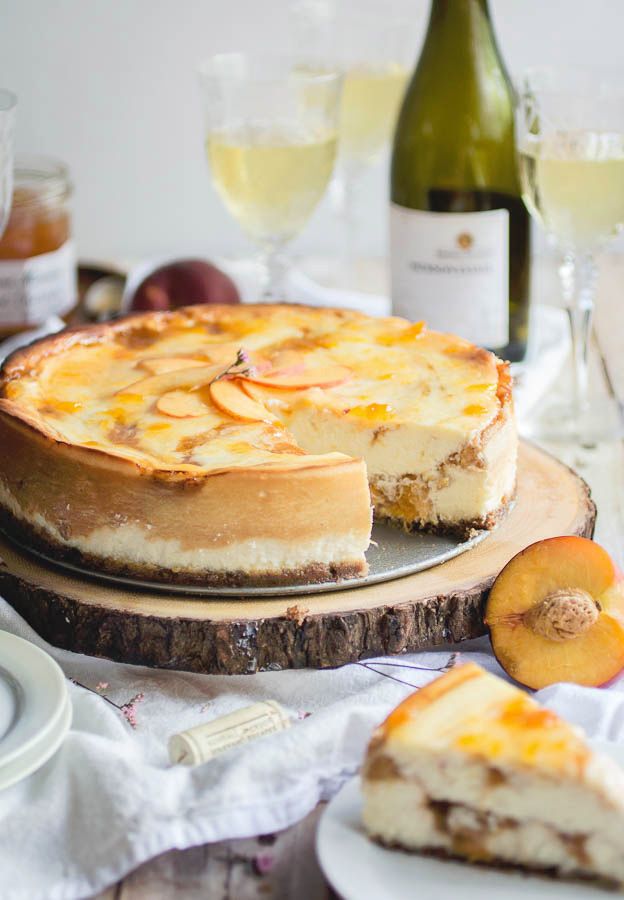 Peach Swirl Cheesecake with Pecan Graham Cracker Crust Peach Swirl Cheesecake with Pecan Graham Cracker Crust