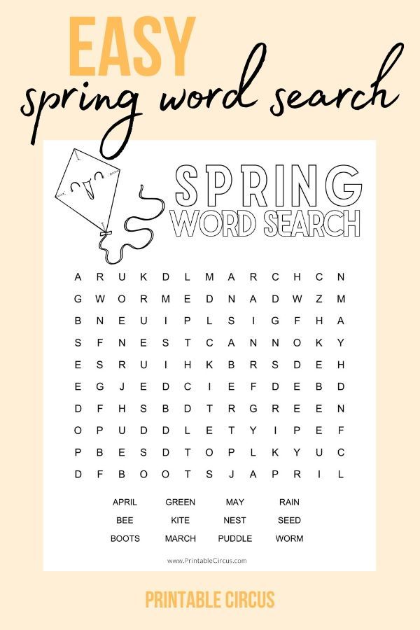 Spring Word Search Puzzles Printable Circus in 2020 Spring words Spring Word Search Puzzles Printable Circus in 2020 Spring words