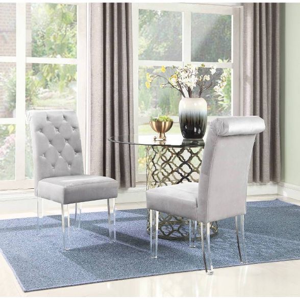 Set Of 2 Tate Dining Chair Gray Chic Home Design Dining Chair Upholstery Side Chairs Dining Dining Chairs