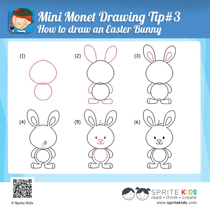 How to drawn an #Easter #Bunny. Mini Monet Drawing Tip #3 #color ...
