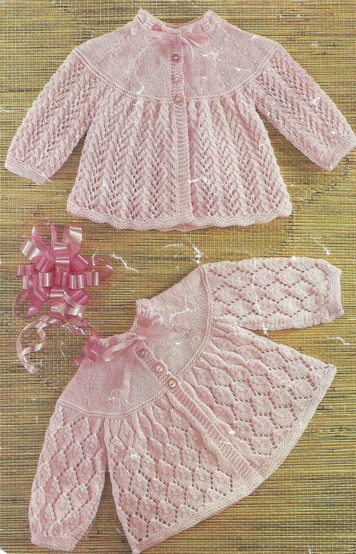 vintage baby crossover cardigan matinee jacket knitting pattern pdf jacket matinee coat 18-19 DK light worsted 8ply pdf instant download