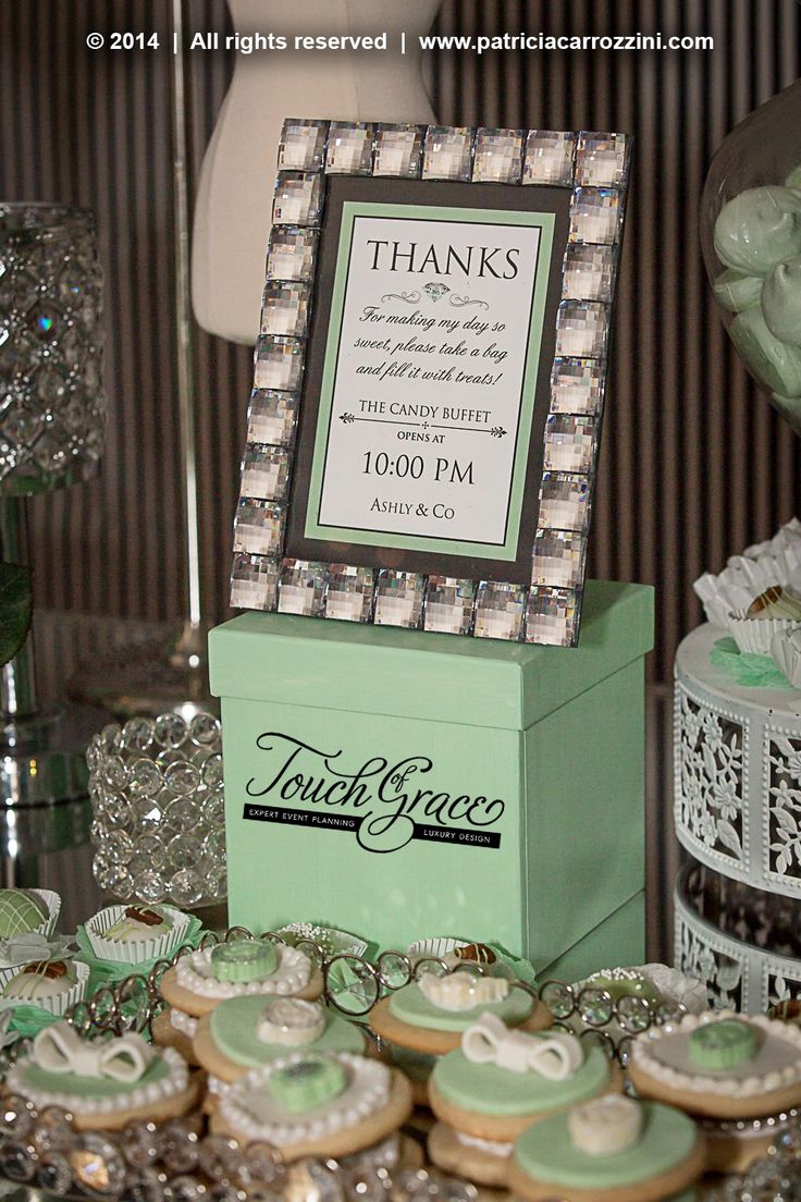 Tiffany Theme Sweet 15. Candy Buffet. Candy buffet sign. Mint Green. | Candy buffet signs, Candy ...