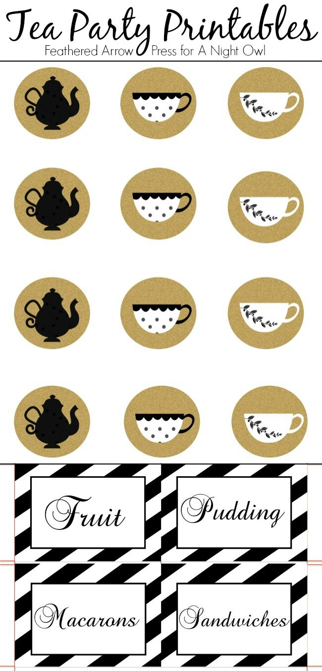 tea party place cards printable