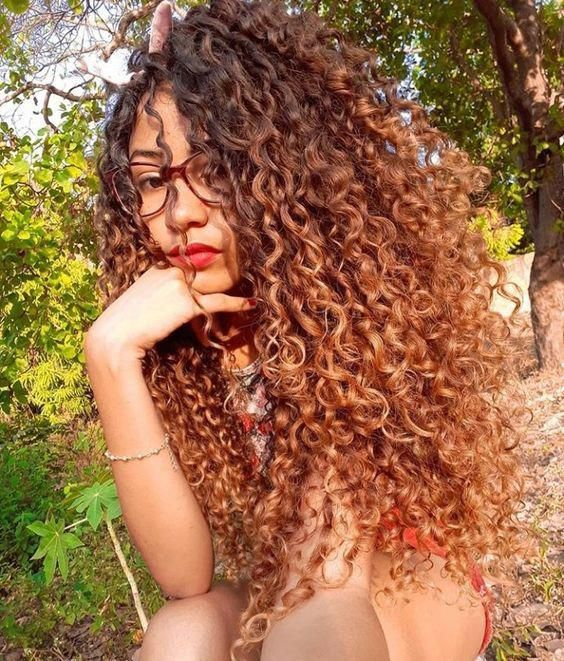 Shared curly long hair bondage