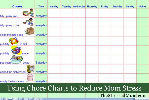 free excel chore chart template thestressedmom com letter of resignation template word