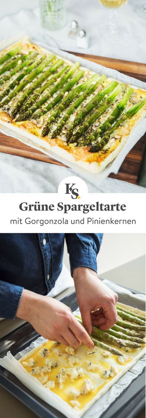 Die Hauptzutat der schnellen und einfachen #Tarte ist grüner #Spargel, der auf ...