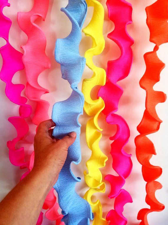 6 Fiesta Mexico crepe paper Streamers Backdrop Baby Shower bridal Decor coco party supply Taco Bachelorette Bar Party Rainbow Streamer