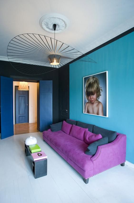 Blue Wall And Purple Sofa Interior Design Pinterest Walls Blue Wall And Purple Sofa Interior Design Pinterest Walls Decor