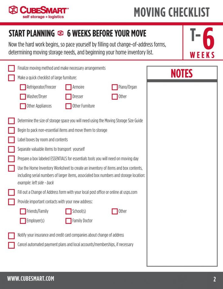 Moving Timeline Checklist 6 Weeks CubeSmart Self Storage - moving inventory list template Moving Timeline Checklist 6 Weeks CubeSmart Self Storage - moving inventory list template