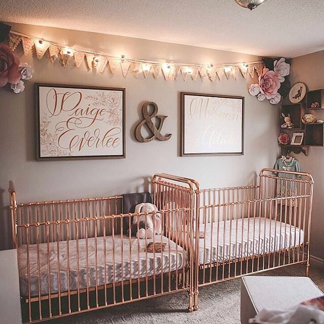 Double The Rose Gold Love In This Sweet Twins Nursery From Double The Rose Gold Love In This Sweet Twins Nursery From Emileestucky Vintage Ideas Pinterest Twin Nurseries And