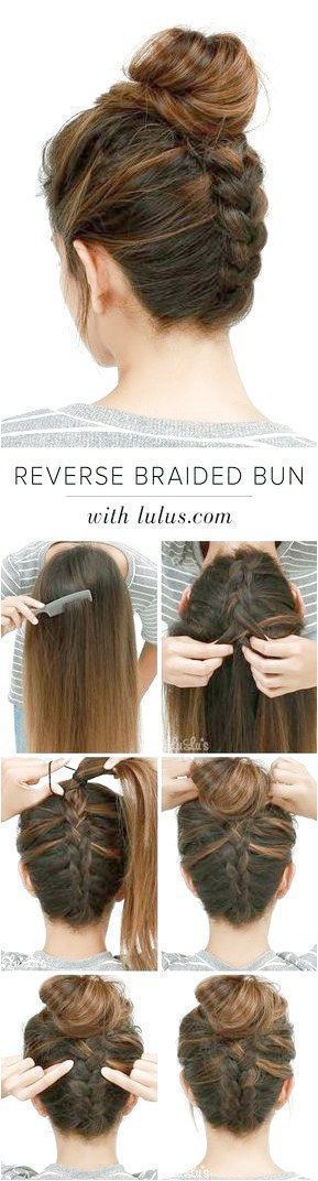 G nial Images Tresses inverse Id es Bun cool DIY G nial Images Tresses inverse Id es Bun cool DIY