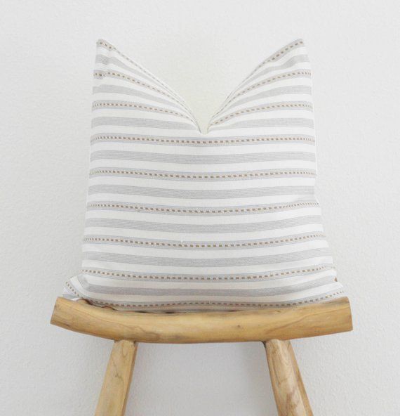 Grey Pillow Cover 20x20, Modern Grey and White Pillow Cover 20x20