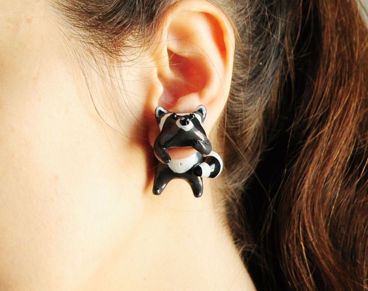 108 Best Gauges Images On Pinterest Body Jewelry Jewellery Rac Ear Jackets Fake Gauges Earrings Cute Animal Fun Gray Gift For Her Made To Order