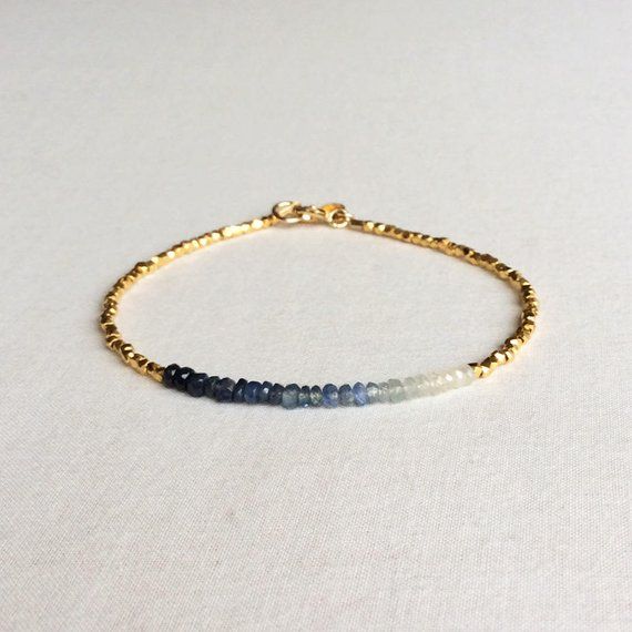 Bracelet with Natural Stones in Sterling Silver Gold Plated