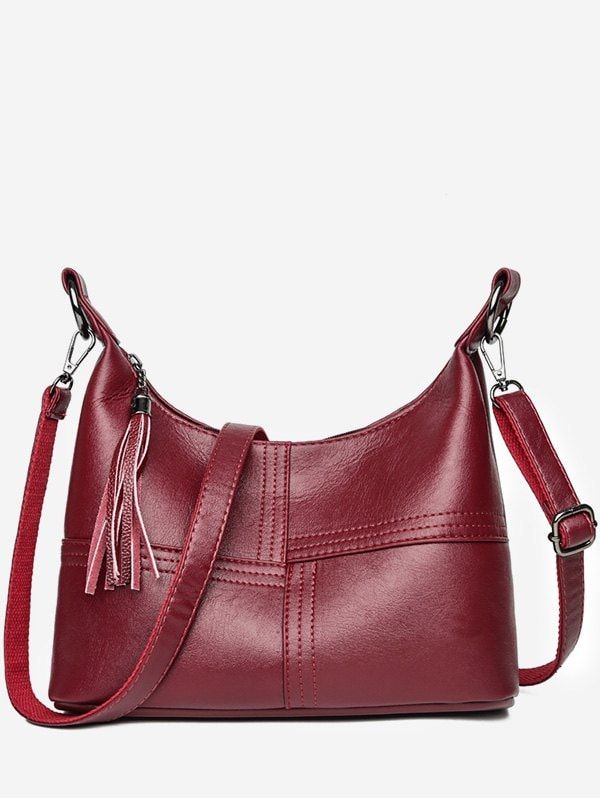 <b>High Capacity</b> Tassel Closure PU Shoulder <b>Bag</b> | Women's <b>Bags</b> ...