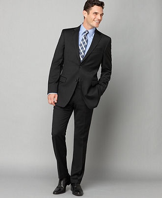 Tommy 2019 Men's Black Classic-Fit Suit Tommy 2019 Men's Black Classic-Fit Suit