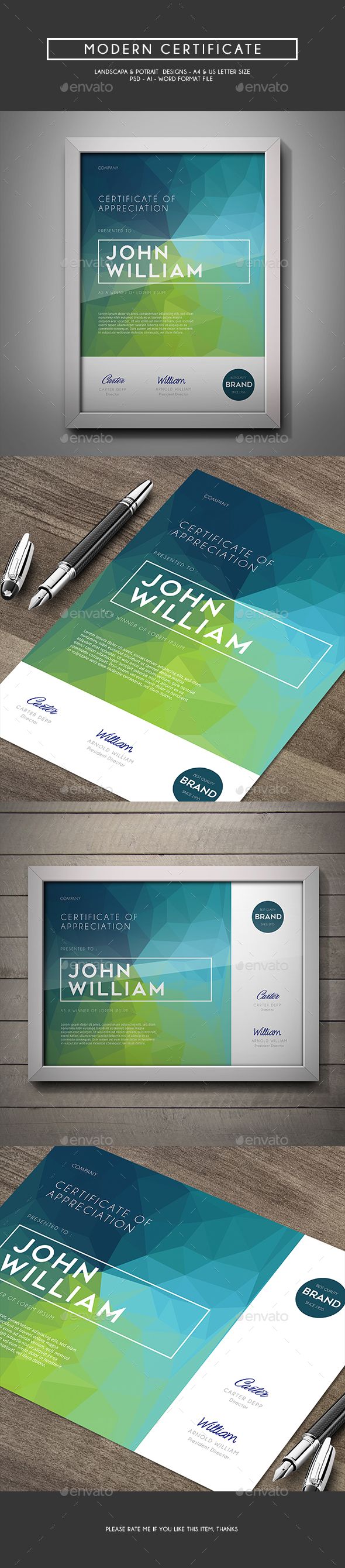 modern certificates design