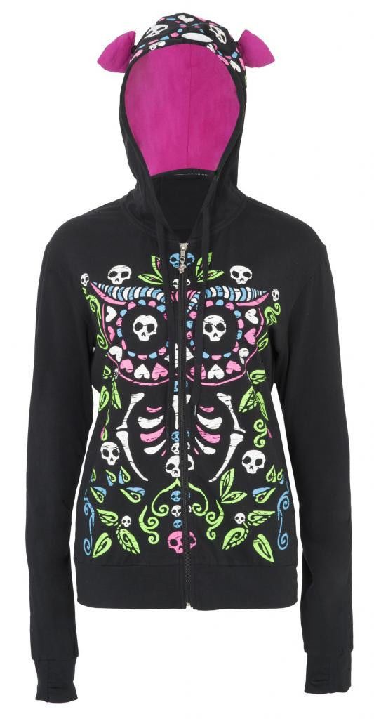 Jawbreaker Hoodie Owl Of The Dead Women/'s Black