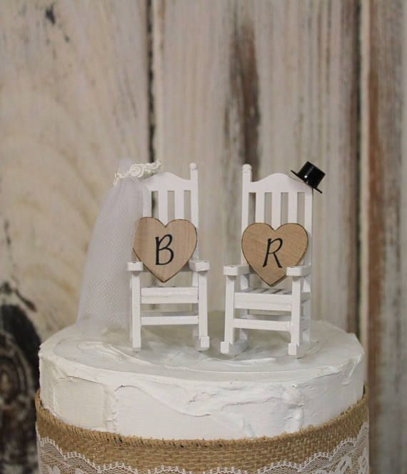 Wedding Cake Topper Bride And Groom Rocking Chairs Country Barn Wooden Rustic Wedding Cake Topper Bride And Groom Rocking Chairs Country Barn Wooden Rustic