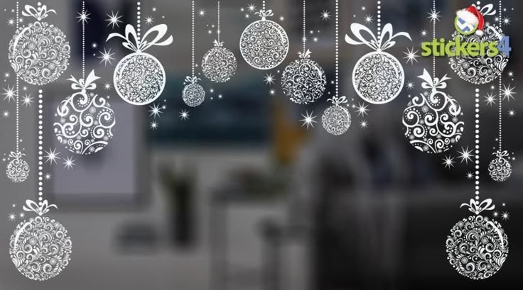 Bauble Window Stickers Clings Reusable Christmas Decorations Quick Simple Decal√